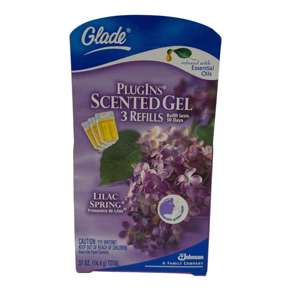Vintage Glade Air Freshener Plugins Plug Ins 3 Refills Lilac Spring New